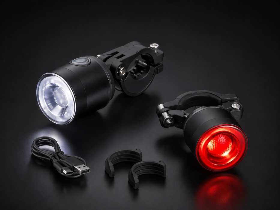 VeloGuard Smart Front + Rear Cycling Light Set.