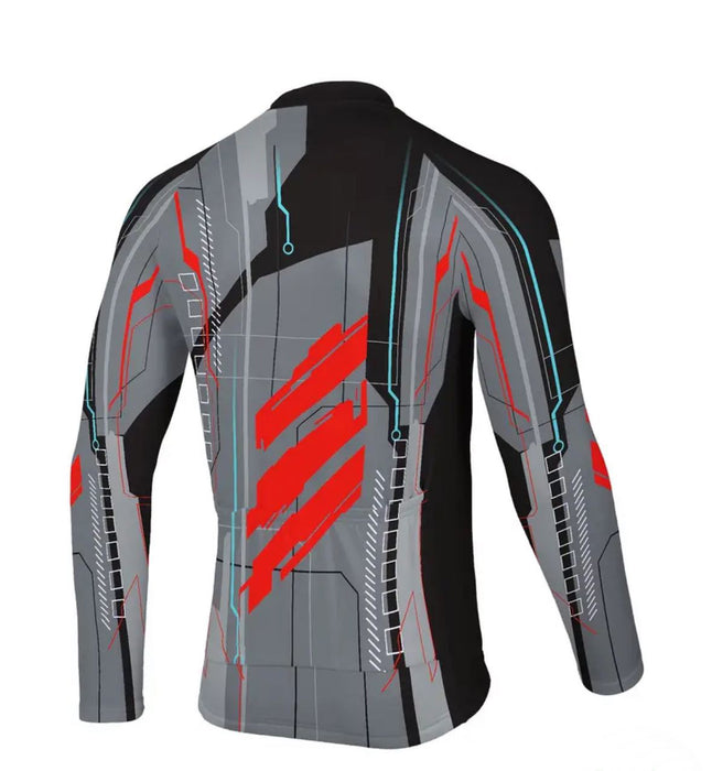 Kraken Long Sleeve Cycling Jersey Red/Grey