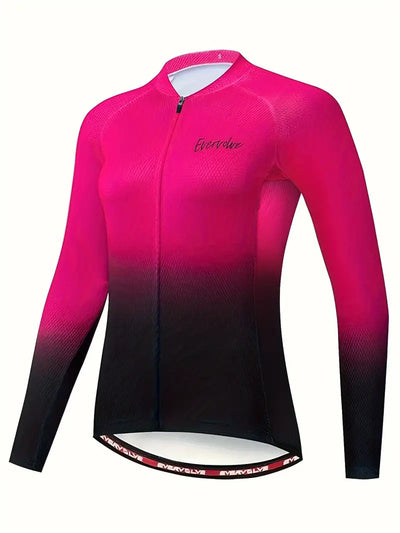 Ladies Long Sleeve Gradient Cycling Jersey.