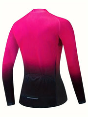 Ladies Long Sleeve Gradient Cycling Jersey.