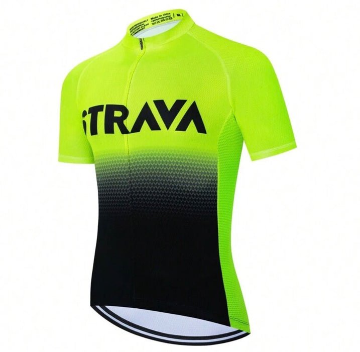 Strava Neon Pro Cycling Jersey High Visibility - Short Sleeve | The Cardio Cartel