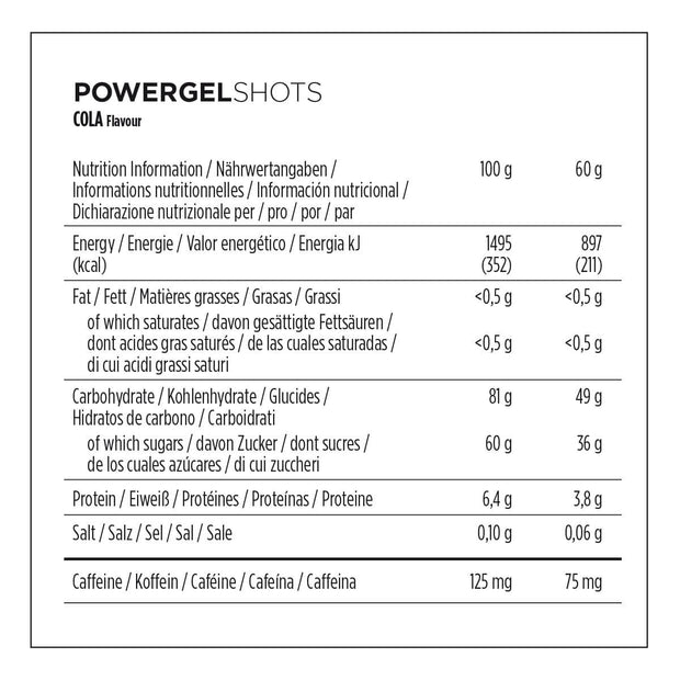 POWERGEL SHOTS – COLA WITH 75MG CAFFEINE.