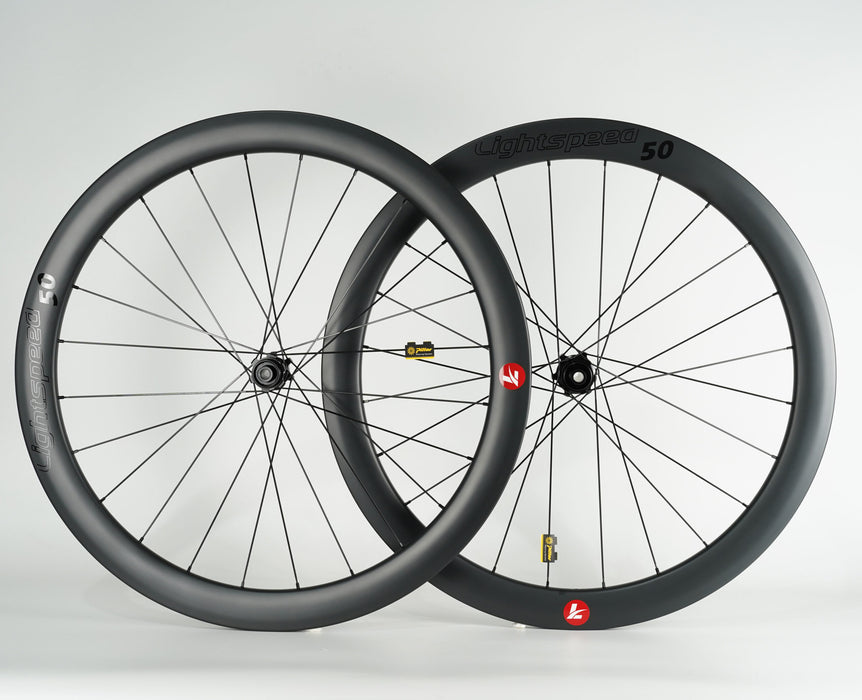 LightSpeed 50mm carbon road disc brake wheelset front and rear wheels