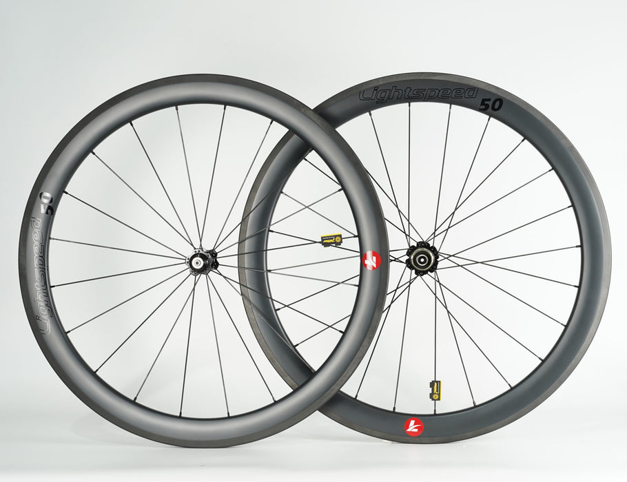 LightSpeed 50mm rim-brake carbon road wheelset front and rear wheels